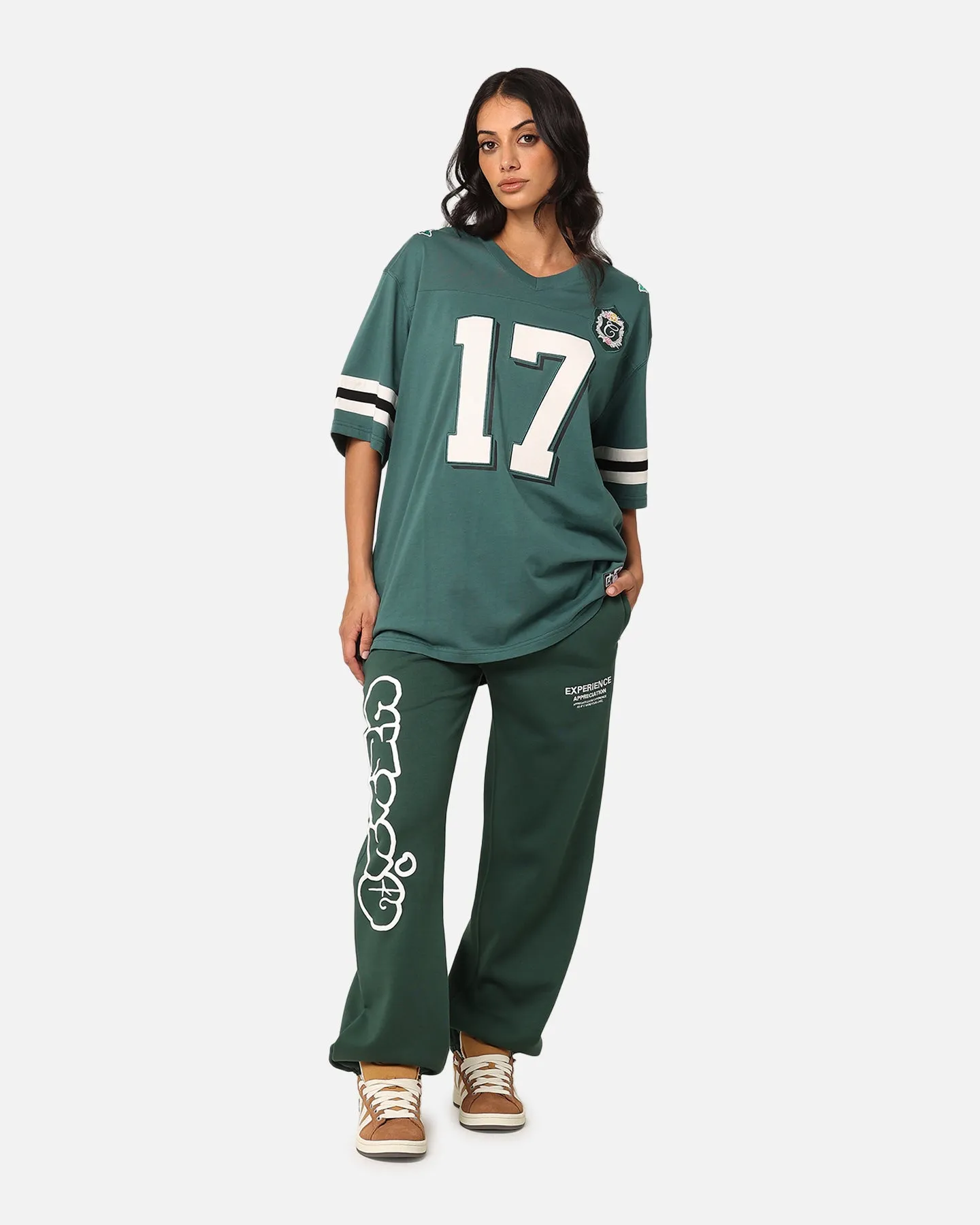 Carre Rose Bowl Football T-Shirt Green Chilly Weather Style Relaxed Wearable
