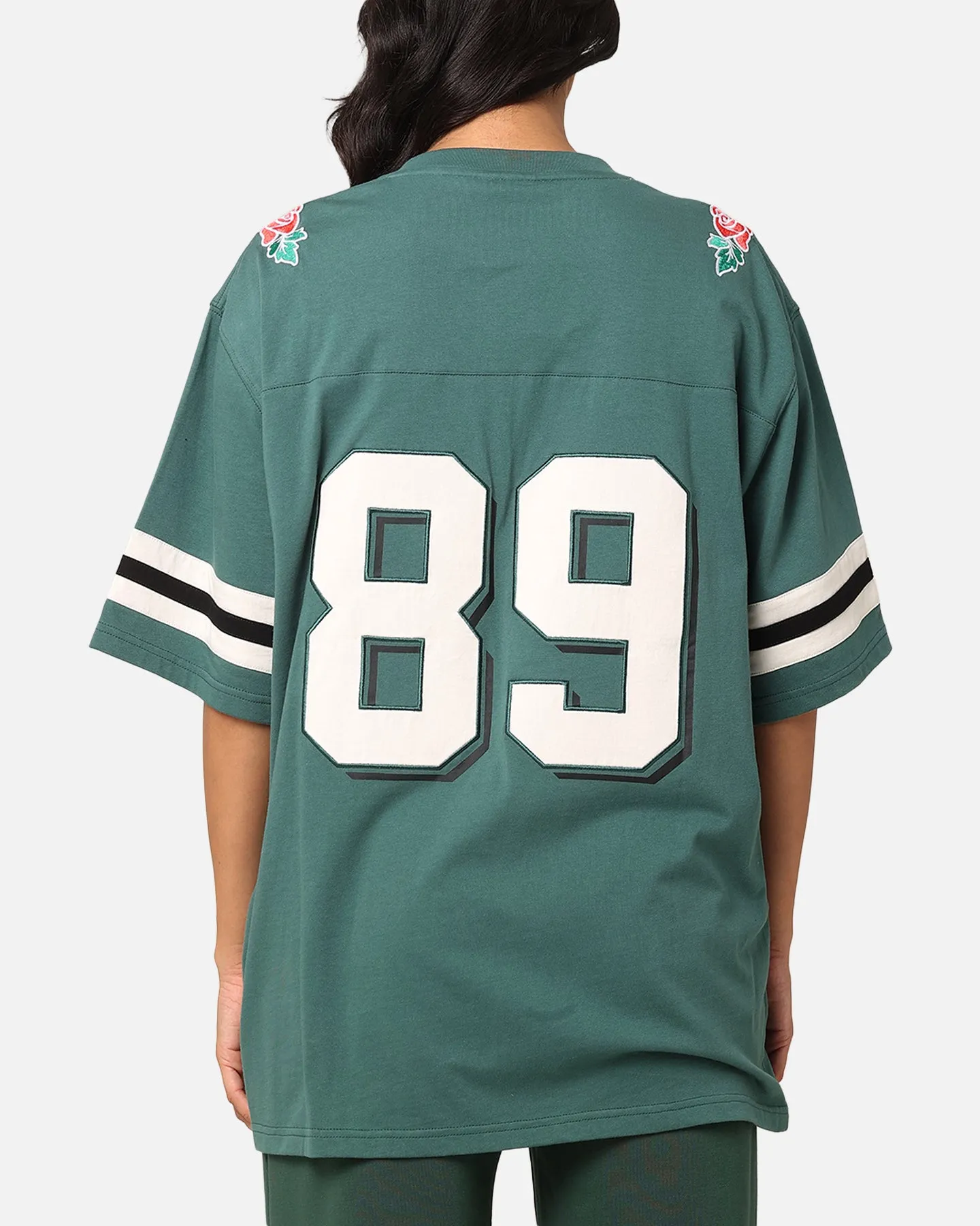 Carre Rose Bowl Football T-Shirt Green LayeredSleeveConstruction
