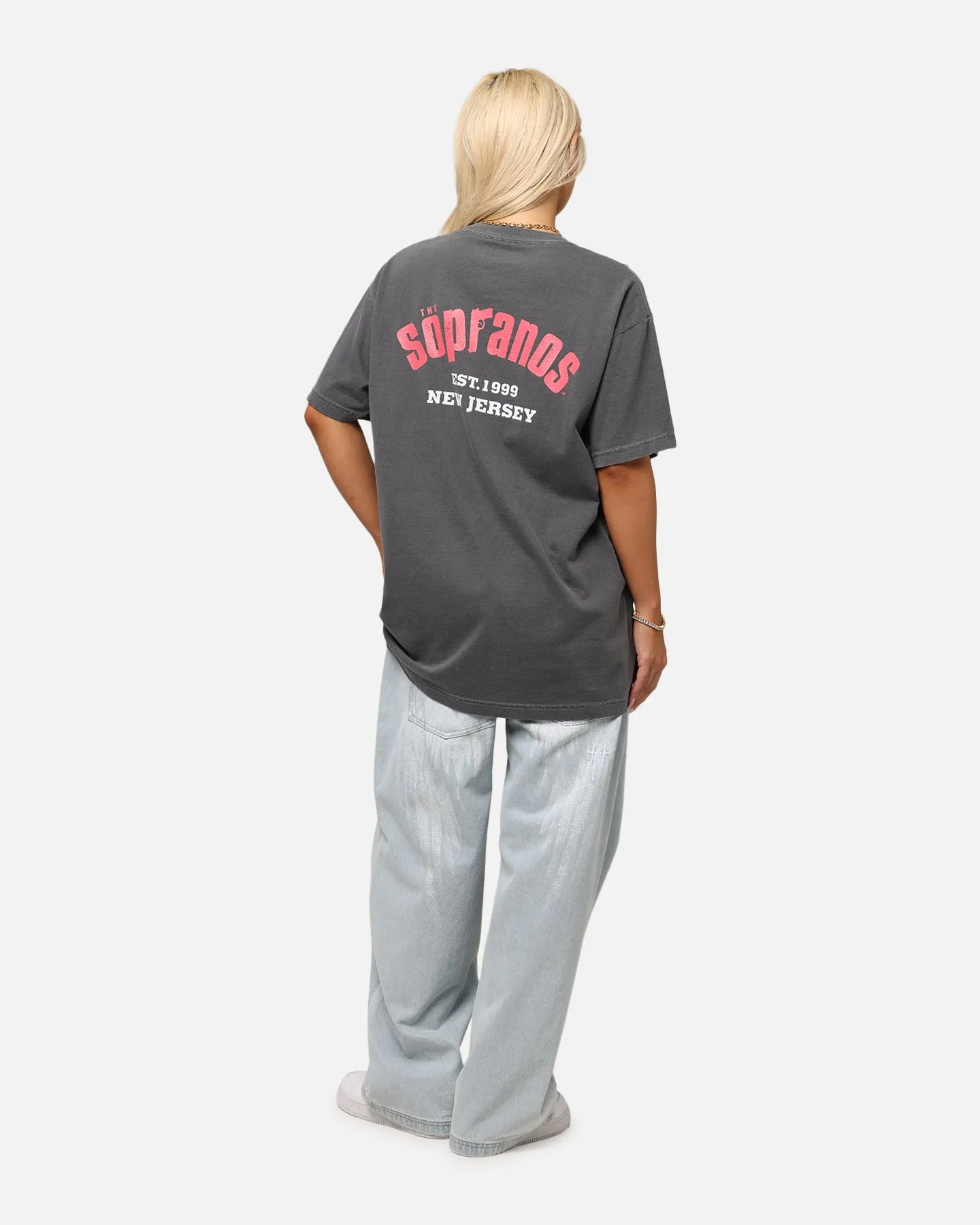 Stylish and Relaxed Minimal Comfort Wear The Sopranos Post Established 1999 Vintage T-Shirt Faded Black