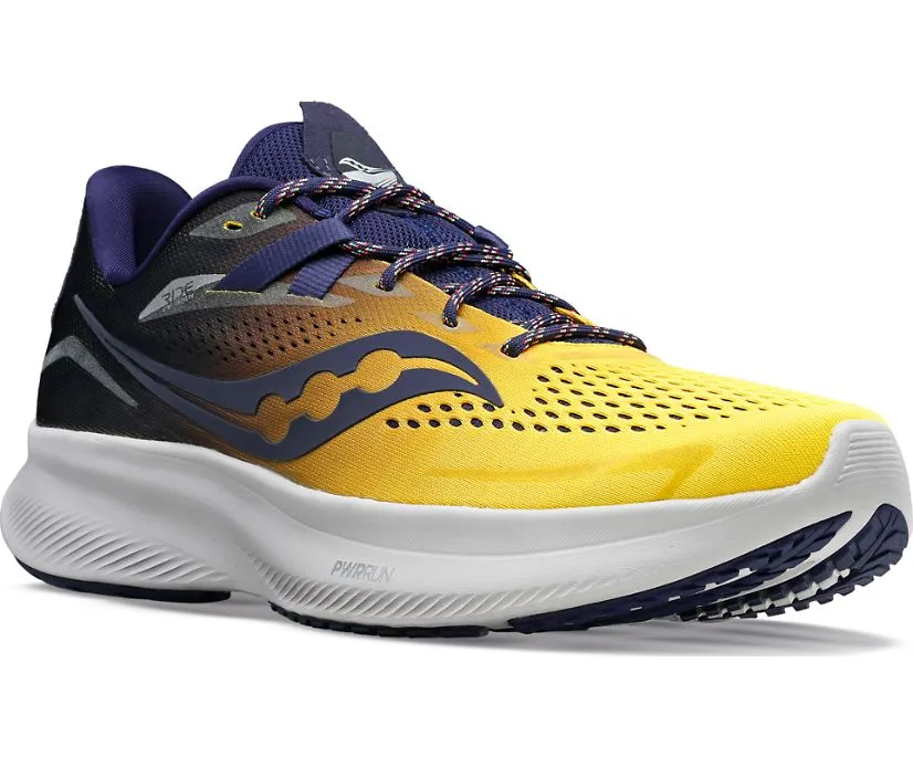 Energy Return Foam Multi Density Foam Layering Saucony scarpa da corsa da uomo Ride 15 S20729-65 giallo blu notte