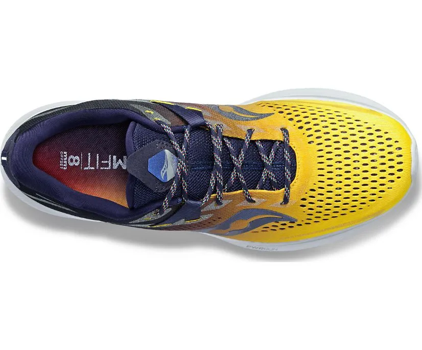 Lateral Motion Lock Cushioned Sole Saucony scarpa da corsa da uomo Ride 15 S20729-65 giallo blu notte