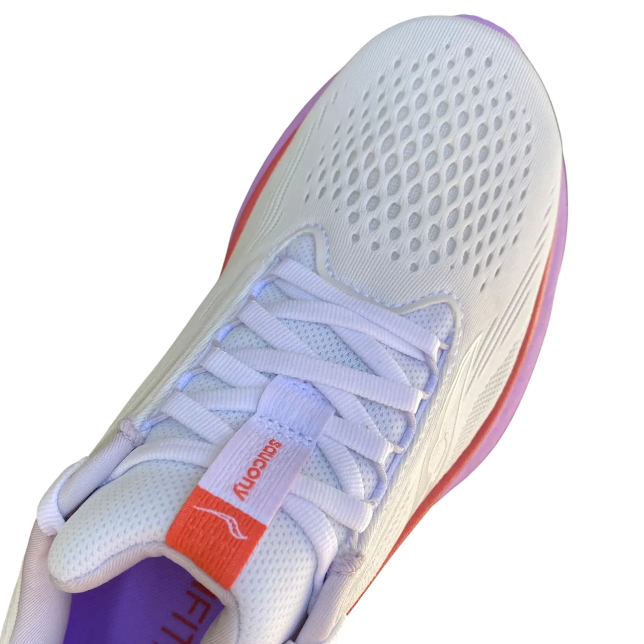 Saucony Ride 18 S11000-240 Scarpe Running Donna Bianco-Corallo Comfortable Foot Bend pool shoes