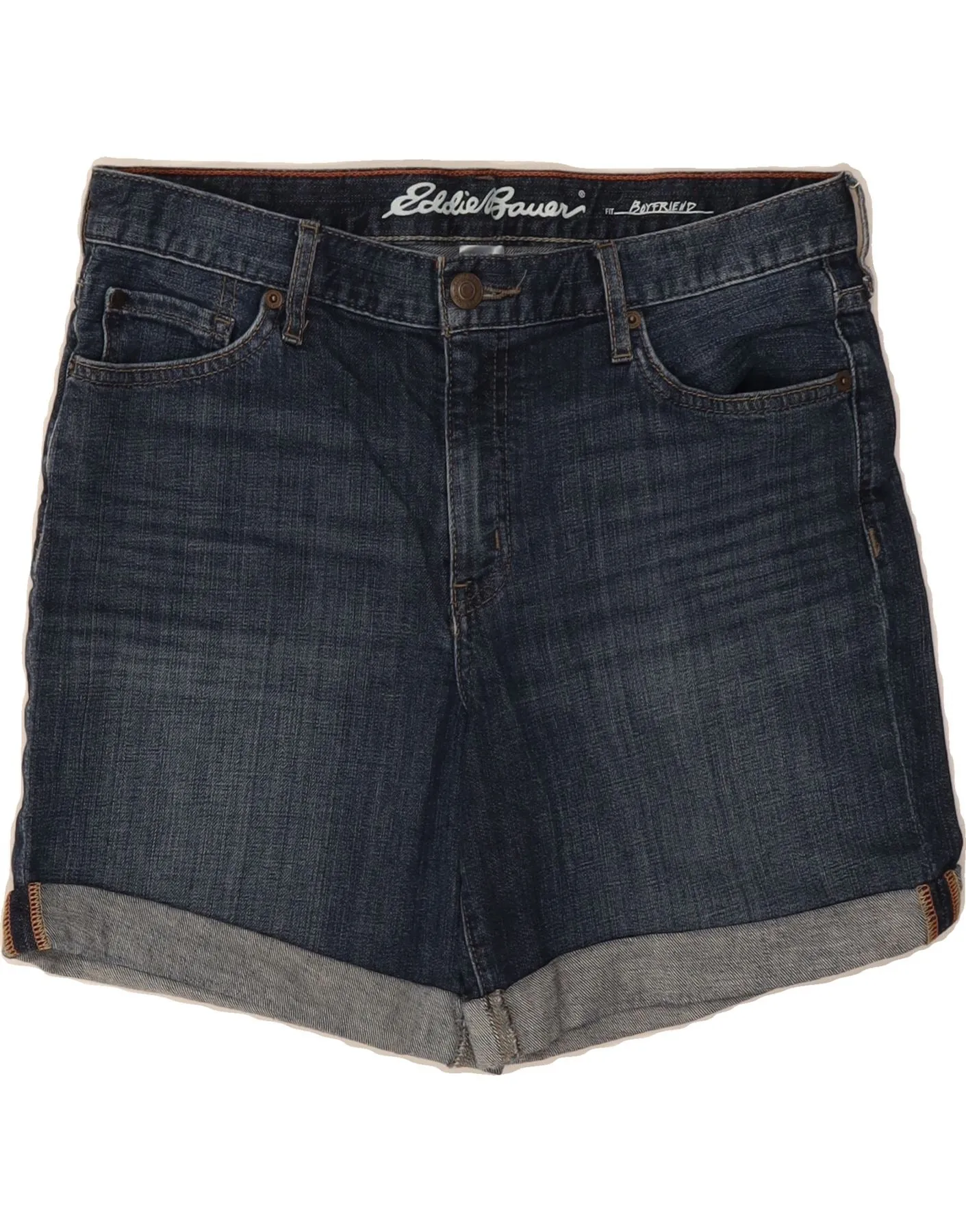 EDDIE BAUER Womens Boyfriend Fit Denim Shorts US 4 Small W32  Blue Cotton soccer shorts