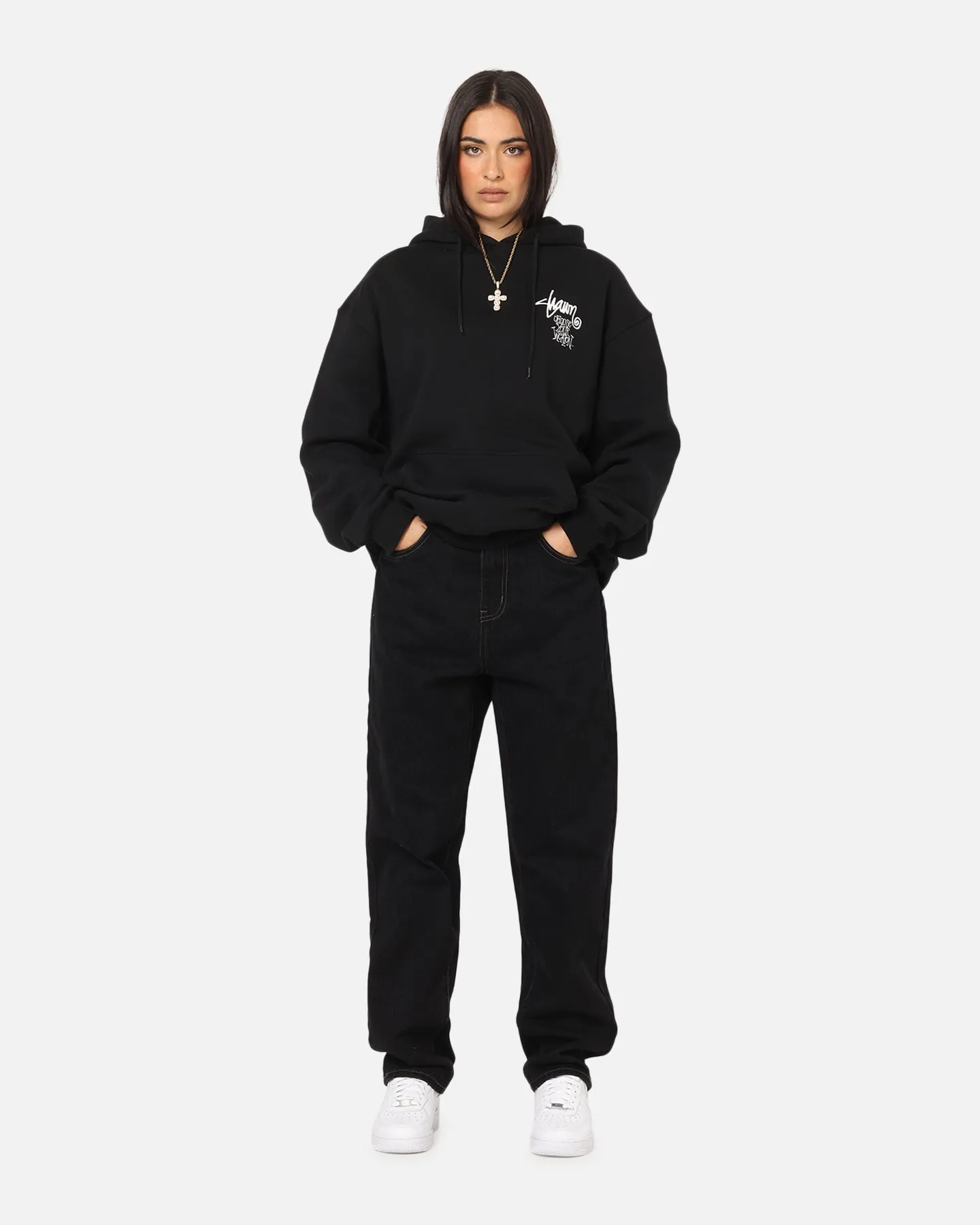 S Double Choose Your Weapon Hoodie Black Sloth like silk blend