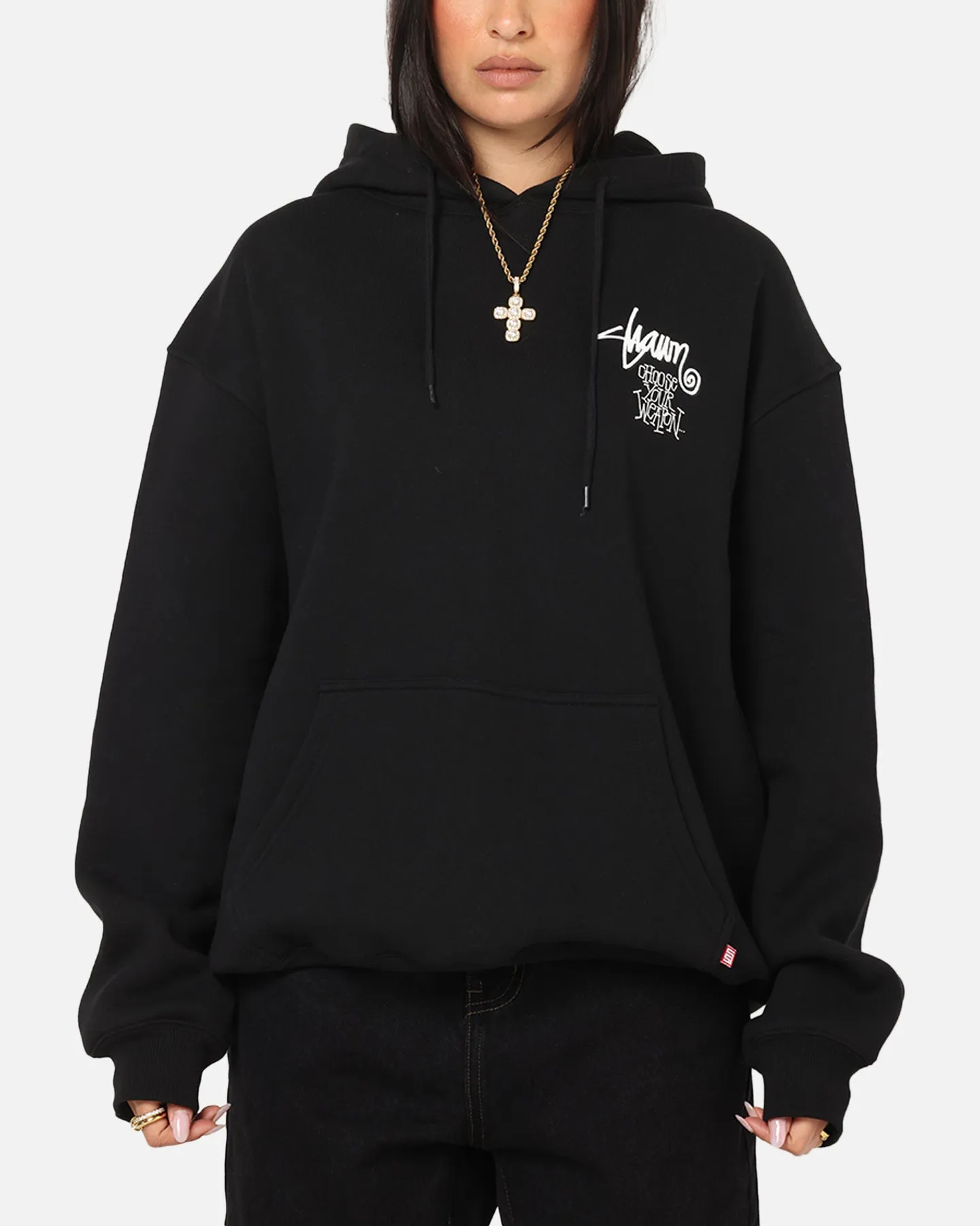 Cozy Vibe S Double Choose Your Weapon Hoodie Black