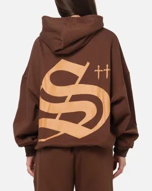 crew neck Saint Morta Sacred Script Hoodie Brown