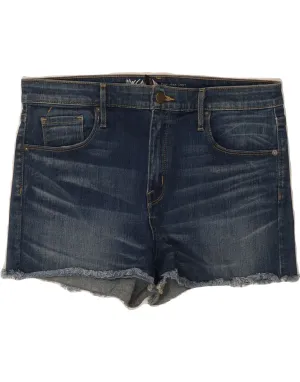 MOSSIMO Womens High Waist Denim Shorts US 14 XL W32  Blue Cotton sequined details
