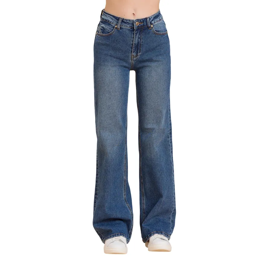 Urban Mood Teen Outfit Outdoor Adventure Sunny Vibes Griffai - Jeans Donna DGF5809 Blu Medio - Pantalone Flare a Palazzo