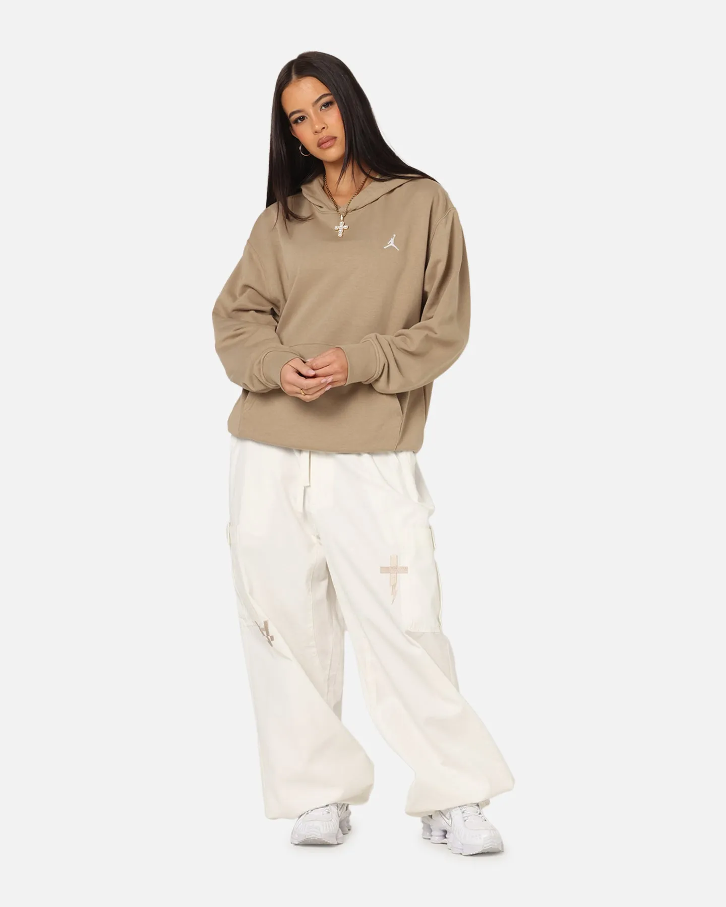Street Ready Bohemian style Jordan Brooklyn Fleece Pullover Hoodie Desert Camo/White