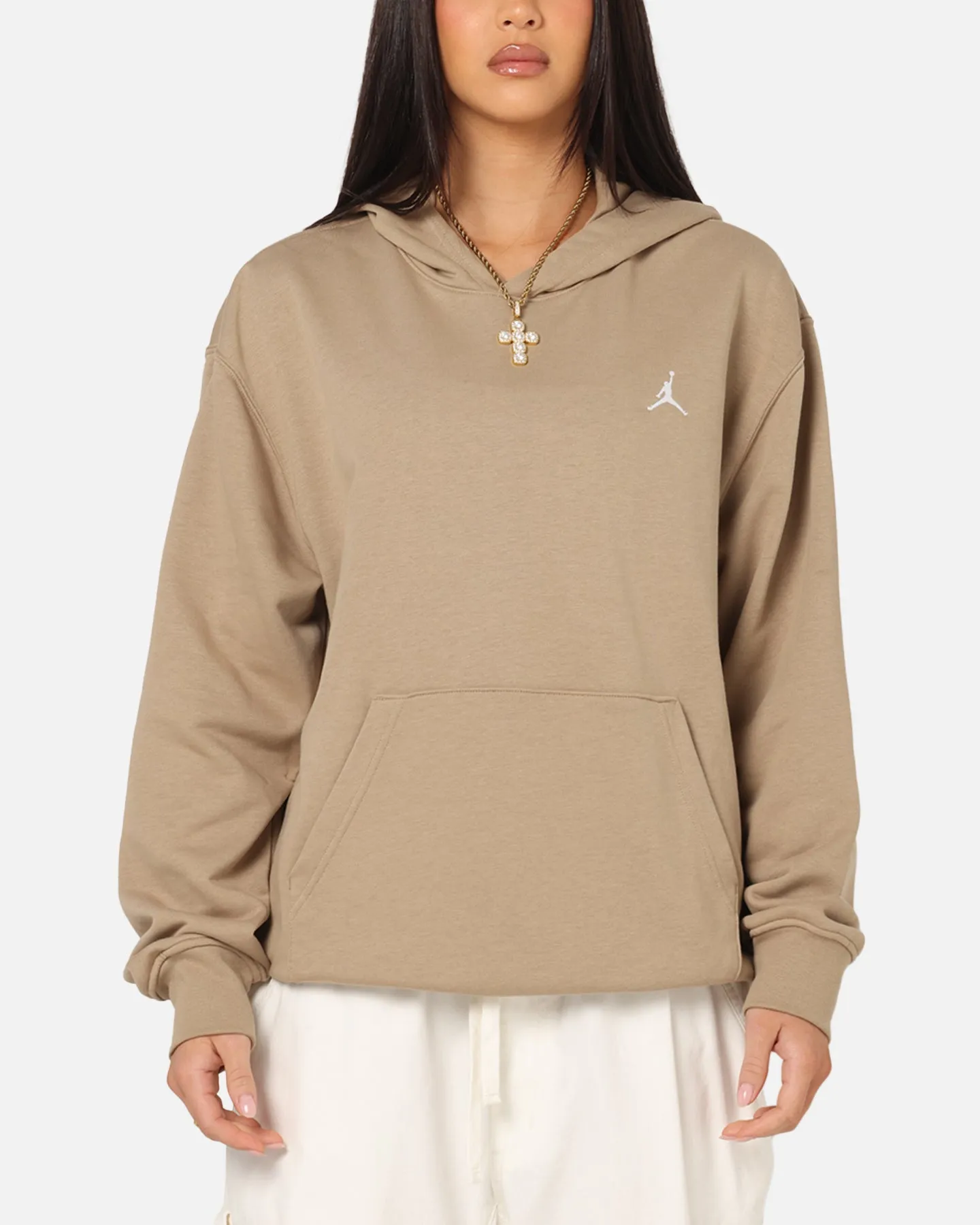 Jordan Brooklyn Fleece Pullover Hoodie Desert Camo/White Lightweight Material
