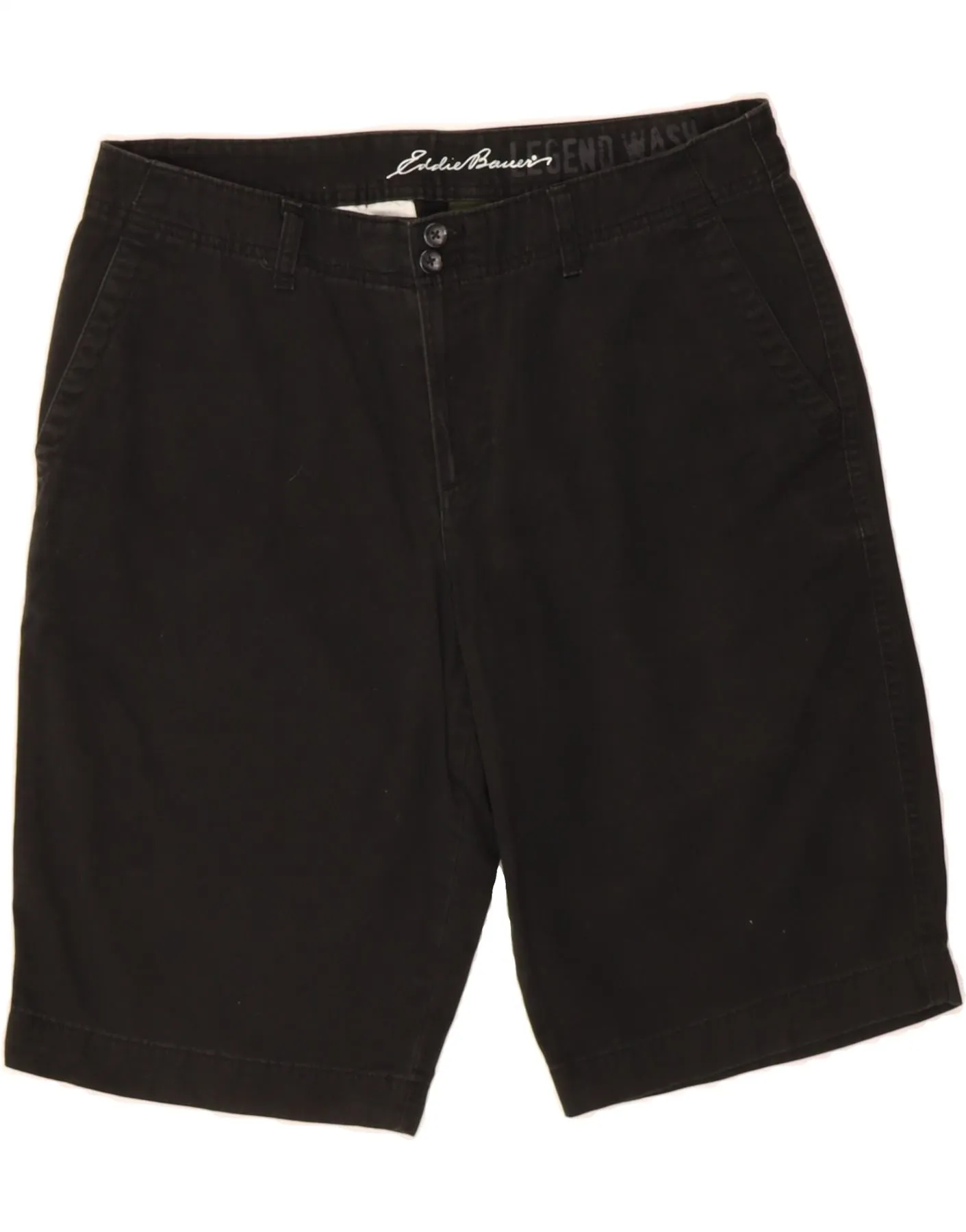 back-to-school EDDIE BAUER Womens Chino Shorts US 12 Large W34  Black Cotton