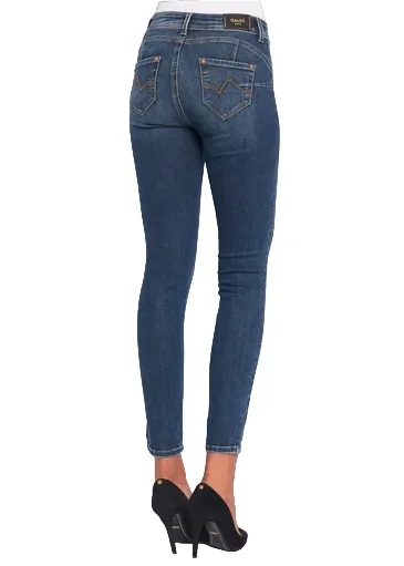 Gaud?? pantalone jeans da donna Jeggings push up 321BD26026 blu medio Functional Fit Perfect Basic