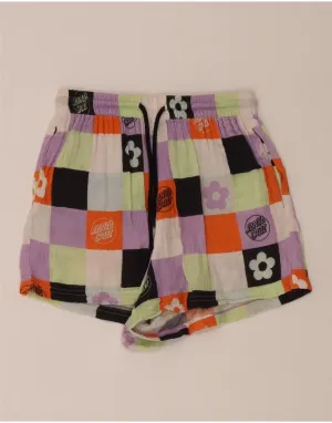 SANTA CRUZ Womens Graphic Casual Shorts Small W26 Multicoloured Patchwork AbrasionResistant