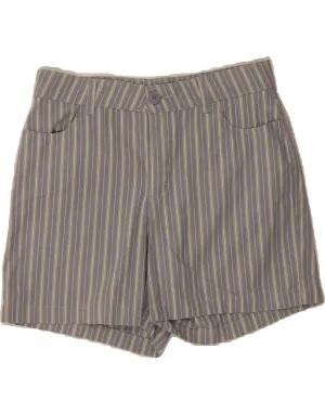 LEE Womens Casual Shorts US 12 Large W32 Blue Striped Cotton Sport Motion Flexible Waist