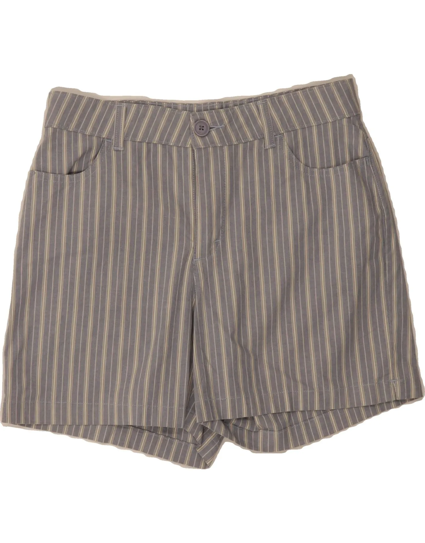 LEE Womens Casual Shorts US 12 Large W32 Blue Striped Cotton Sport Motion Flexible Waist
