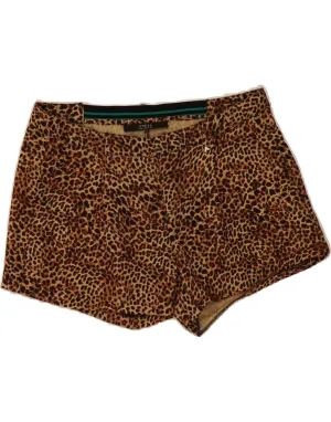 GUESS Womens Pegged Hot Pants W28 Medium Beige Animal Print Polyester Light Flex Wear media industry