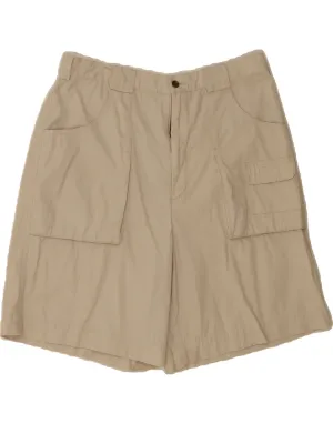 EDDIE BAUER Womens Tall High Rise Cargo Shorts US 18 2XL W34  Beige Rayon Sleek Shape Clean Stretch