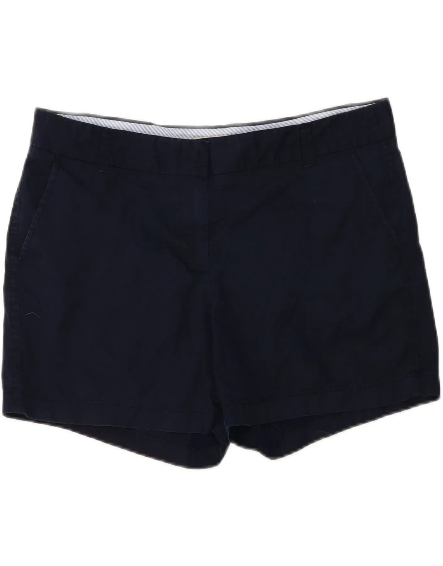 J. CREW Womens Broken In Chino Shorts US 14 XL W36 Navy Blue Cotton Functional Stretch Tagless Labeling