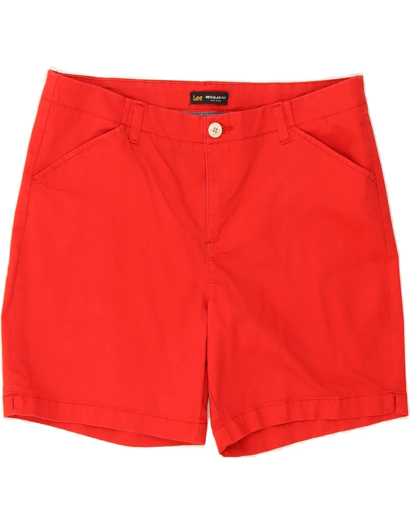 Easy Stretch fresh start LEE Womens Mid Rise Regular Fit Casual Shorts US 14 XL W38 Red Cotton