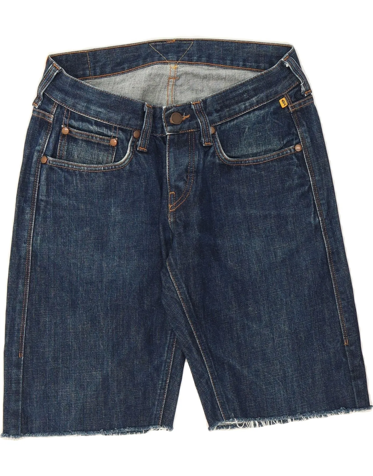 Modern Aesthetic Utility Fit MELTIN' POT Womens Bermuda Denim Shorts W30 Medium Blue Cotton