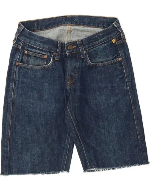 Modern Aesthetic Utility Fit MELTIN' POT Womens Bermuda Denim Shorts W30 Medium Blue Cotton