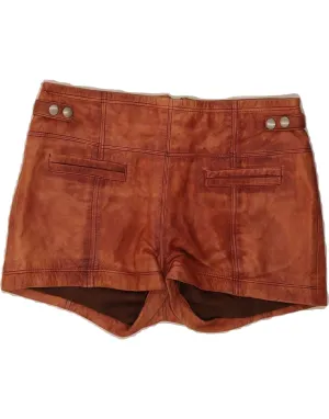 Tagless label Chill Mood ZARA Womens Leather Shorts EU 36 XS W26  Brown Leather