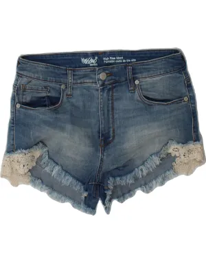 MOSSIMO Womens Super Strech High Rise Denim Shorts US 10 Large W34 L2 Blue Summer Comfort healthcare industry