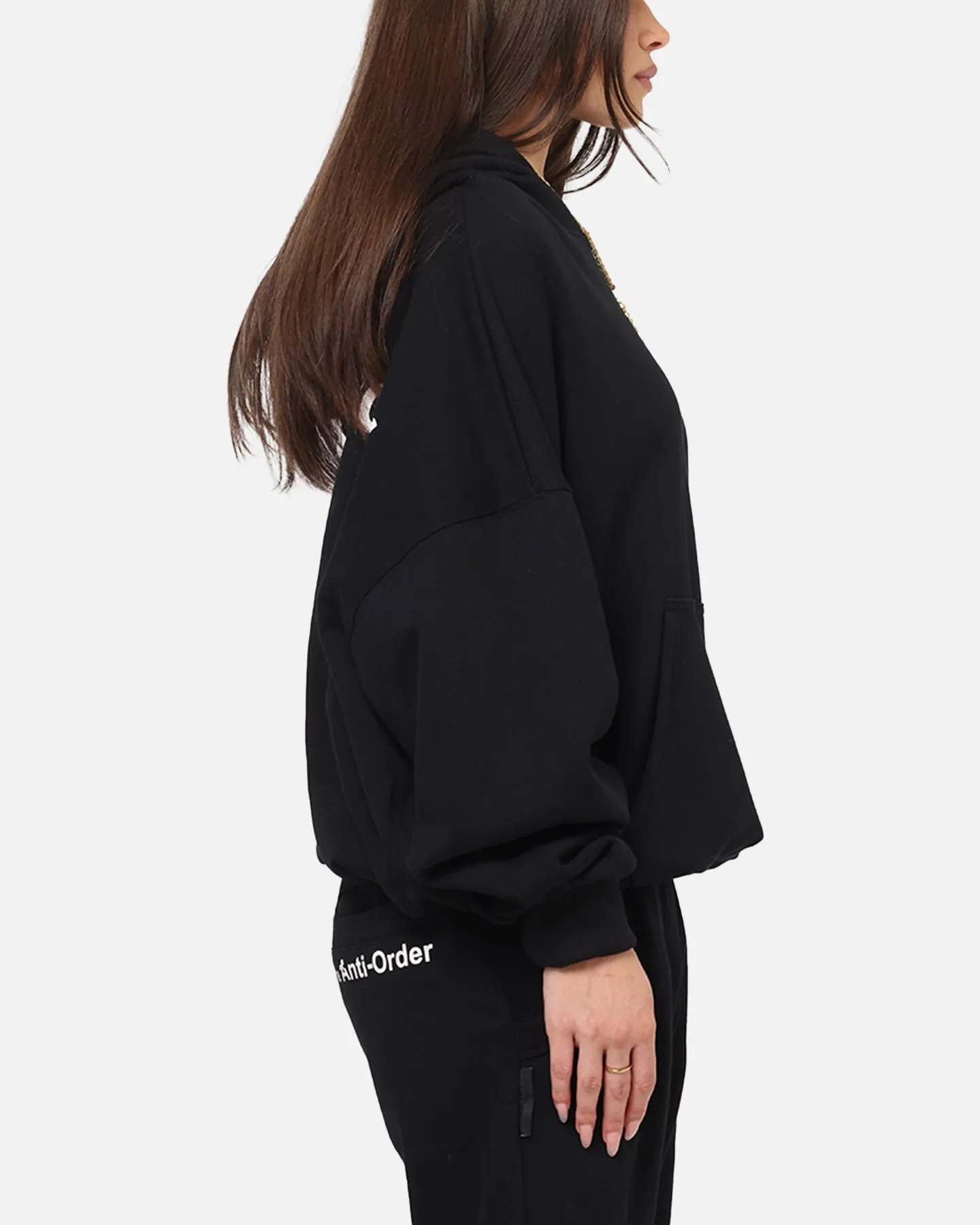 The Anti Order Alpha Logo Hoodie Black Anti Static Material Guinea pig like