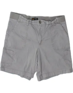 LEE Womens Mid Rise Relaxed Fit Cargo Shorts US 16 2XL W38  Grey Cotton Light Motion Fit Easy Match