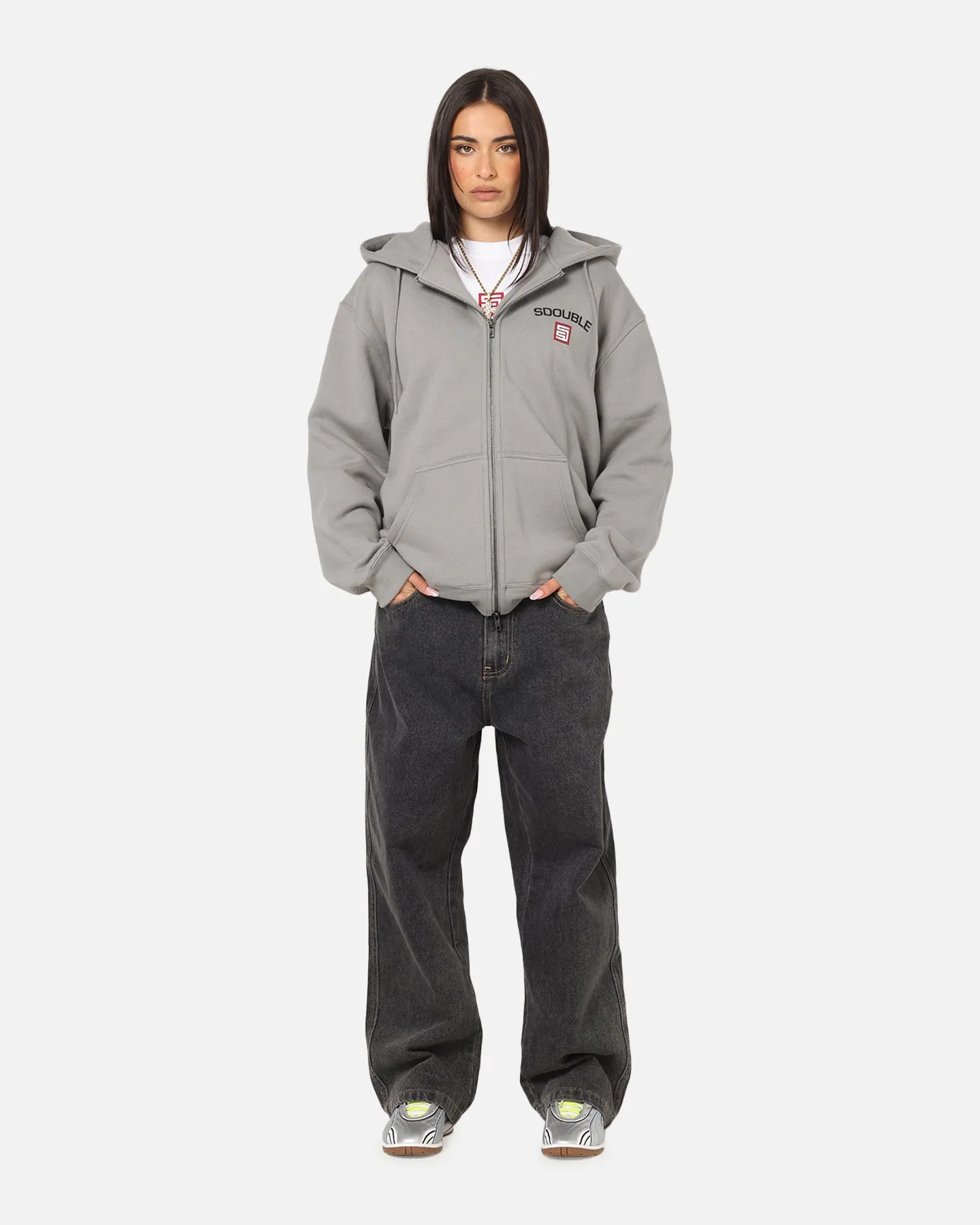Neutral Color surfing clothes S Double Cities Zip Through Hoodie Stone