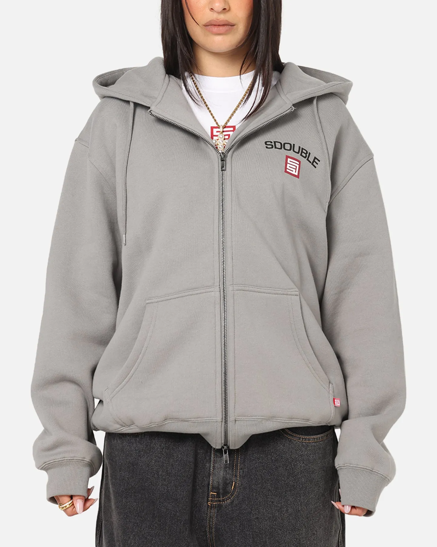 S Double Cities Zip Through Hoodie Stone City Feel