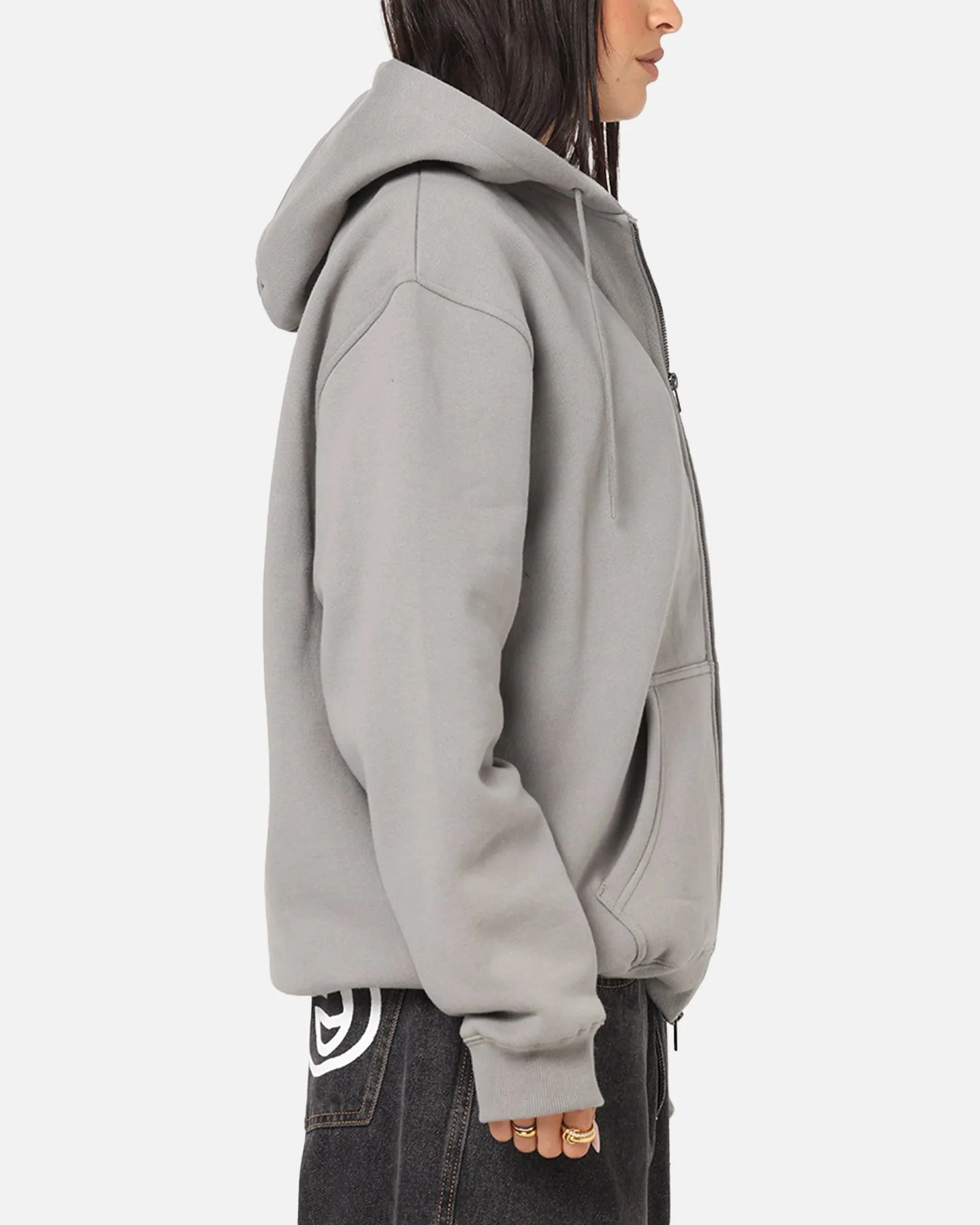 S Double Cities Zip Through Hoodie Stone Lounging At Home