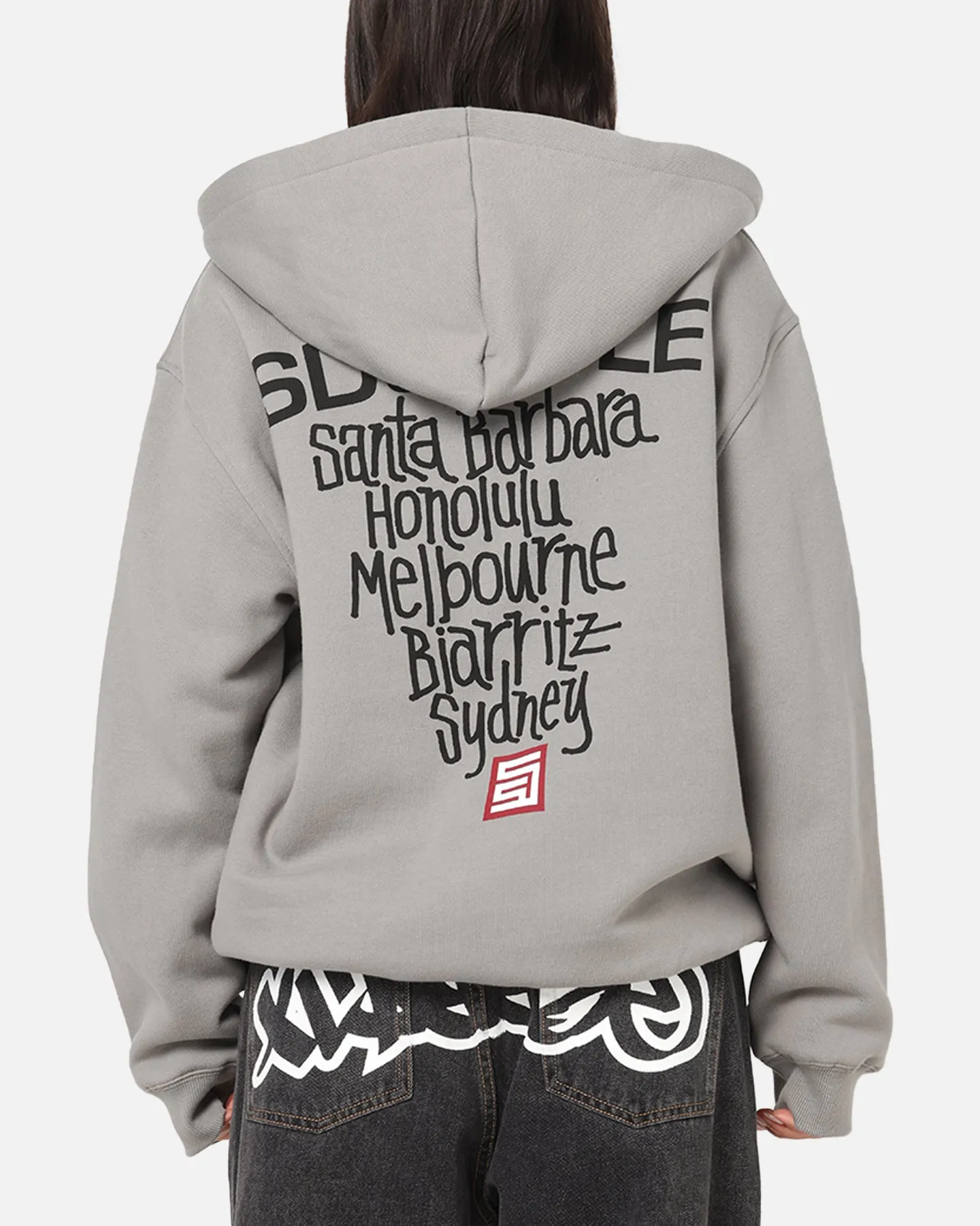 S Double Cities Zip Through Hoodie Stone Smart Casual