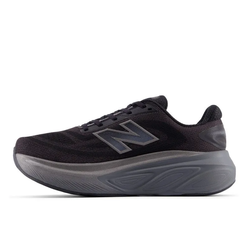narrow - fit precision Shock Dissipating Heel Fresh Foam X More v6 - Black with Castlerock and Black Metallic - Men's