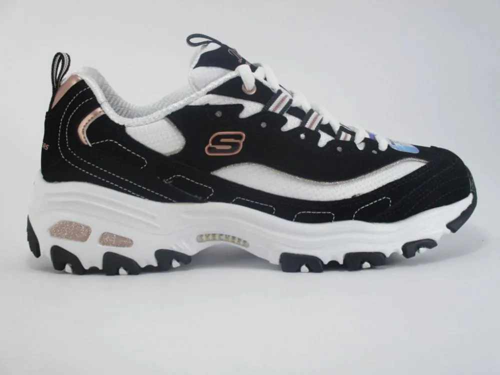 cushioned - sole shoes Skechers scarpa walking da donna D'Lites Devoted Fan 13154/BKRG black