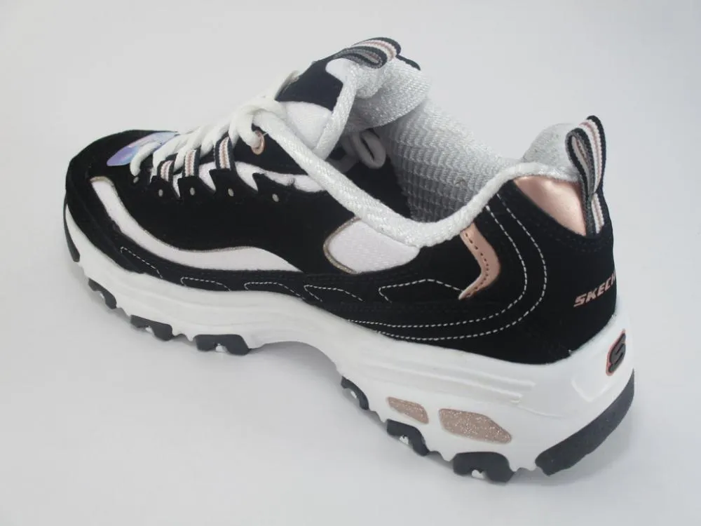 casual equipment Odor Resistant Insole Skechers scarpa walking da donna D'Lites Devoted Fan 13154/BKRG black